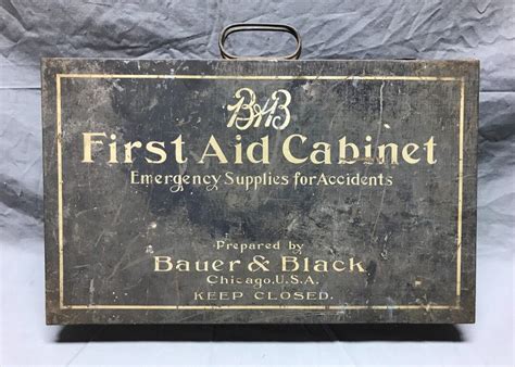 vintage safety cwa wise bauer and black metal box|Bauer Black First Aid for sale .